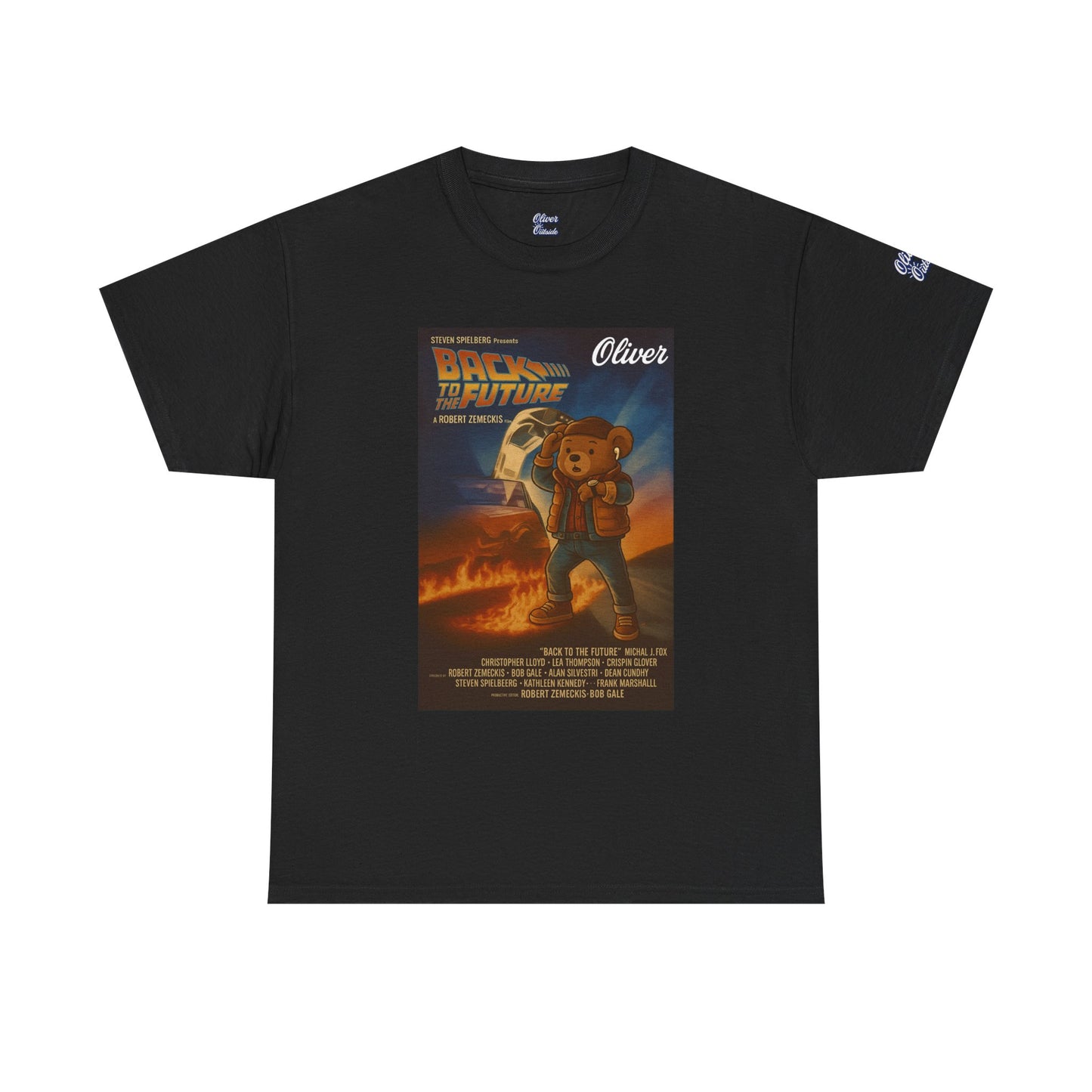 Oliver Outside Back to the Future Parody Tee – Retro Bear Style