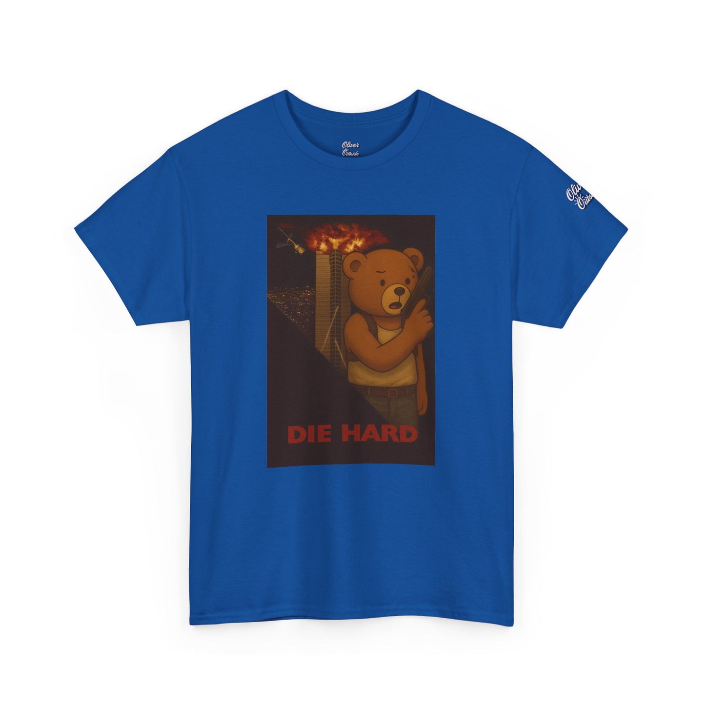 Oliver “Die Hard” Graphic Tee – Action Hero Bear Shirt