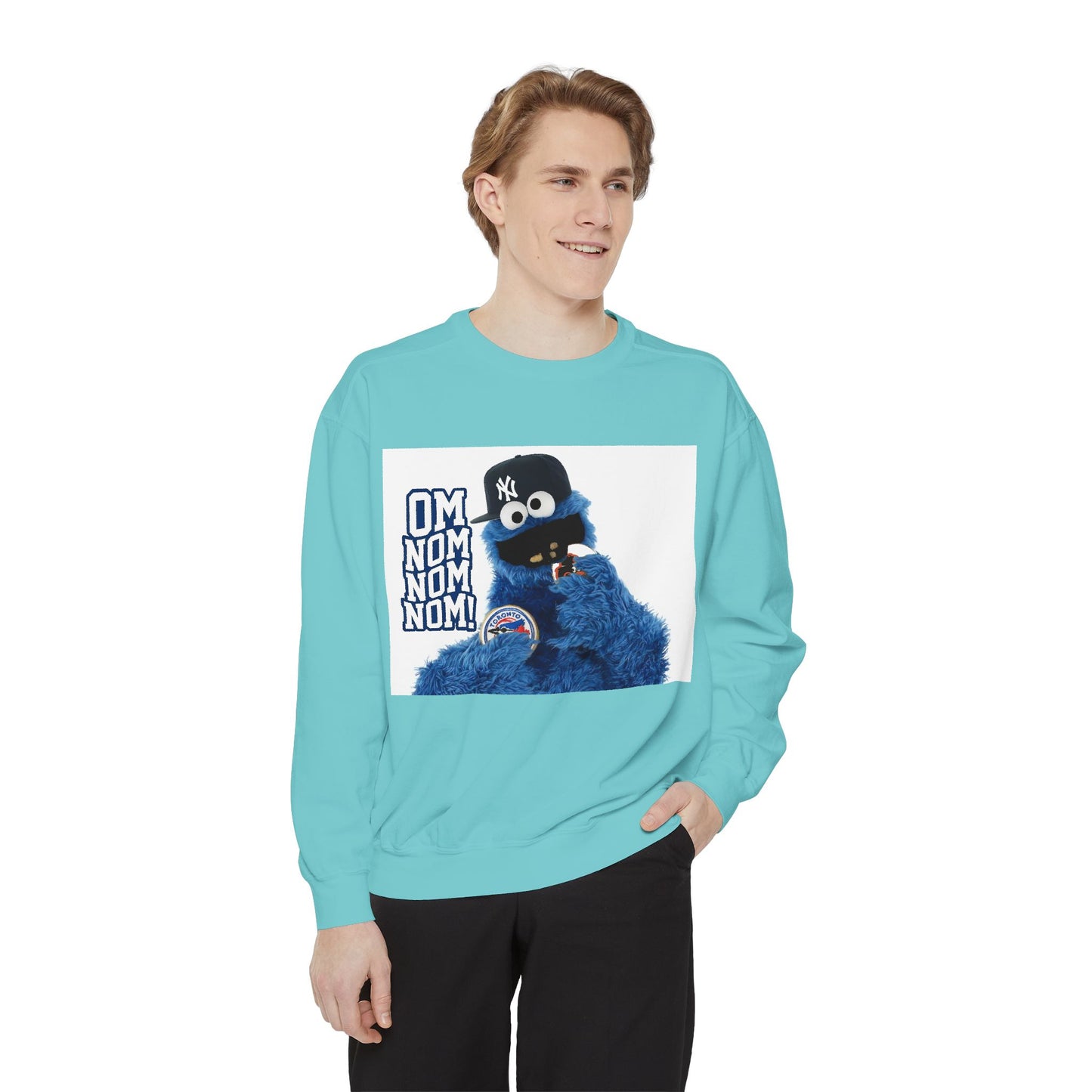 My City is Everything! NYC Cookie Monster Yankee Graphic Crewneck Sweatshirt