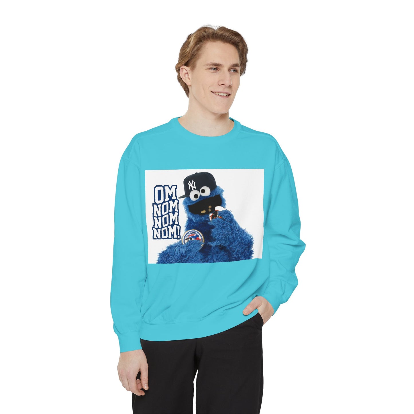 My City is Everything! NYC Cookie Monster Yankee Graphic Crewneck Sweatshirt