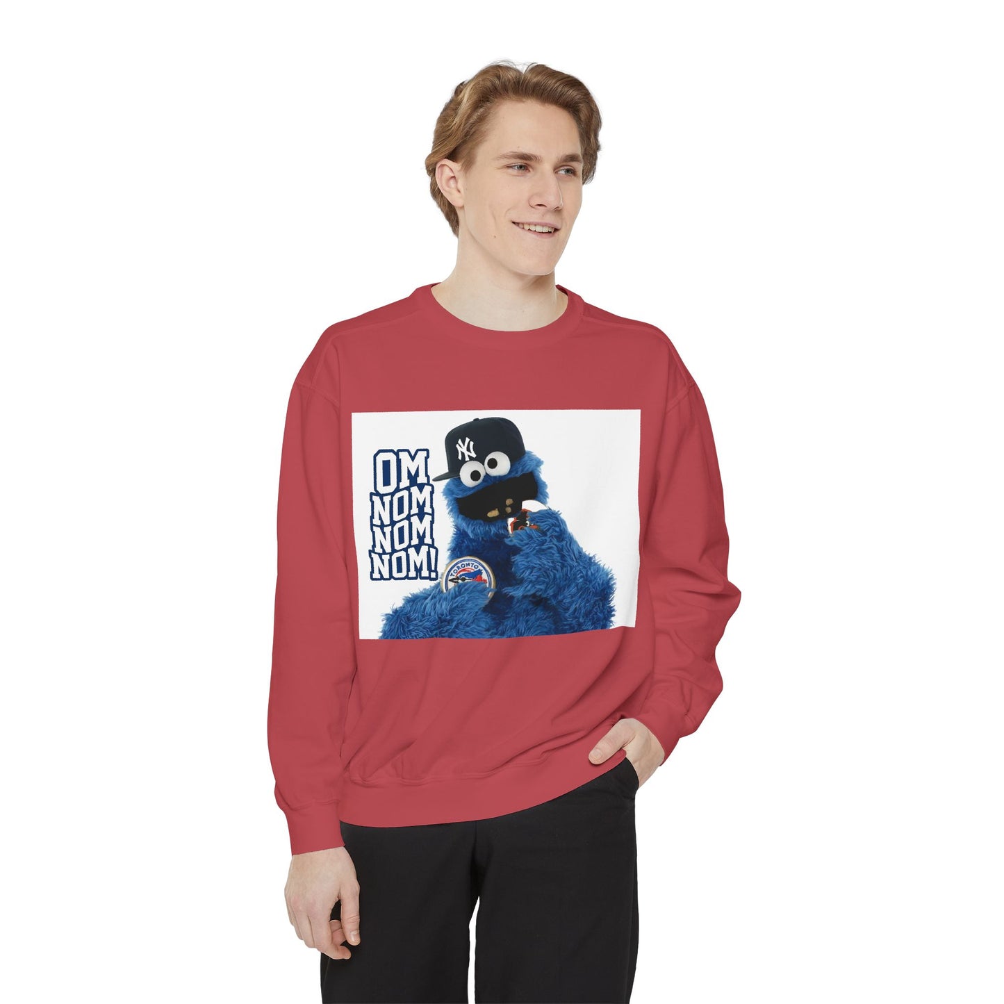 My City is Everything! NYC Cookie Monster Yankee Graphic Crewneck Sweatshirt