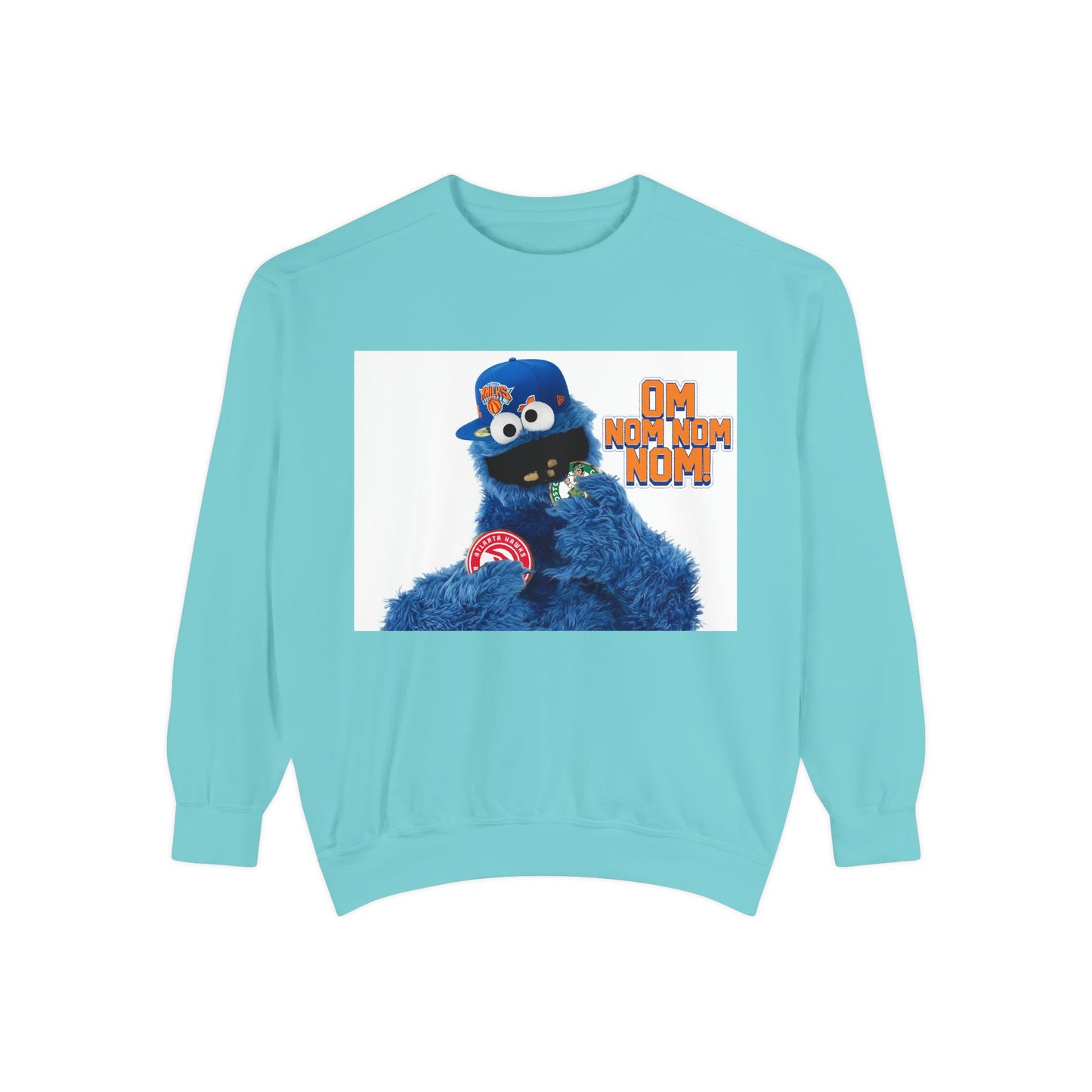 My City is Everything! NYC Cookie Monster Knicks Graphic Crewneck Sweatshirt