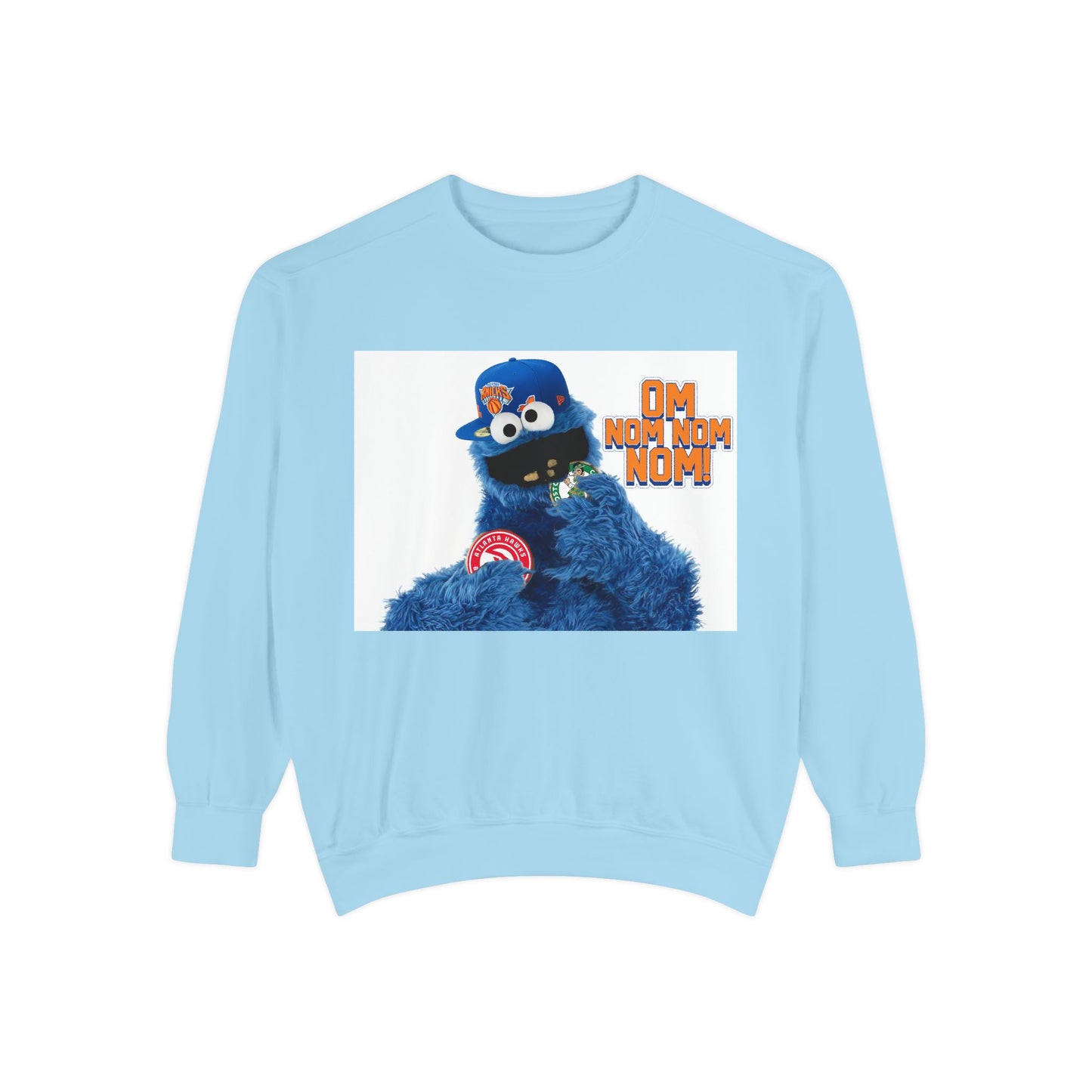 My City is Everything! NYC Cookie Monster Knicks Graphic Crewneck Sweatshirt