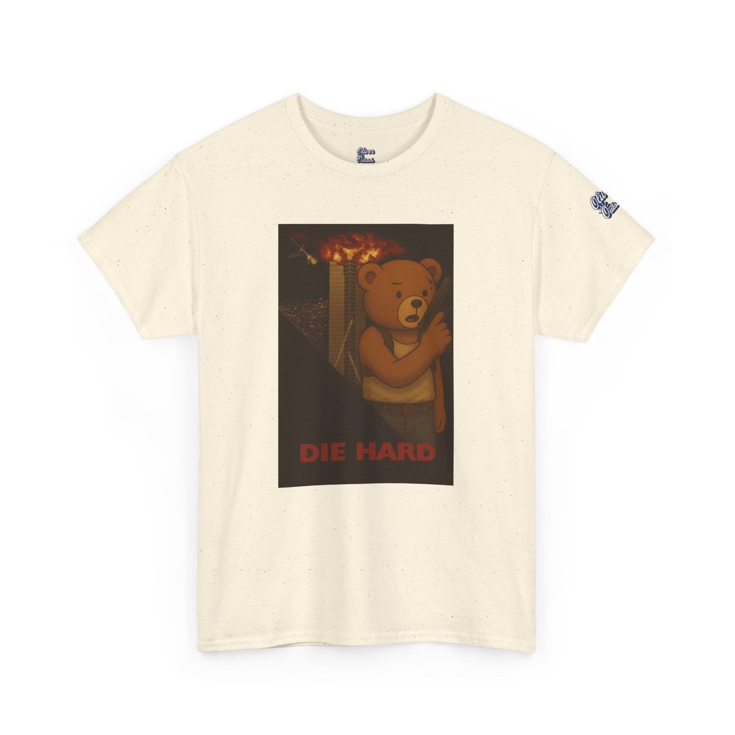 Oliver “Die Hard” Graphic Tee – Action Hero Bear Shirt