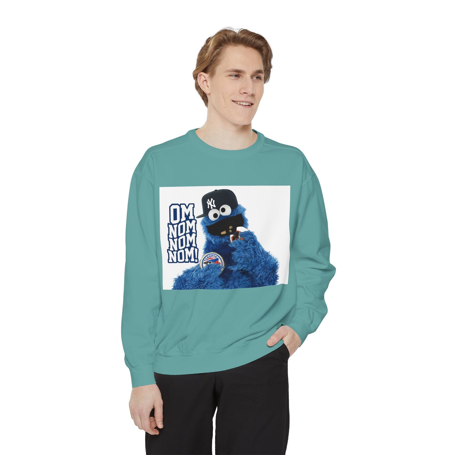 My City is Everything! NYC Cookie Monster Yankee Graphic Crewneck Sweatshirt