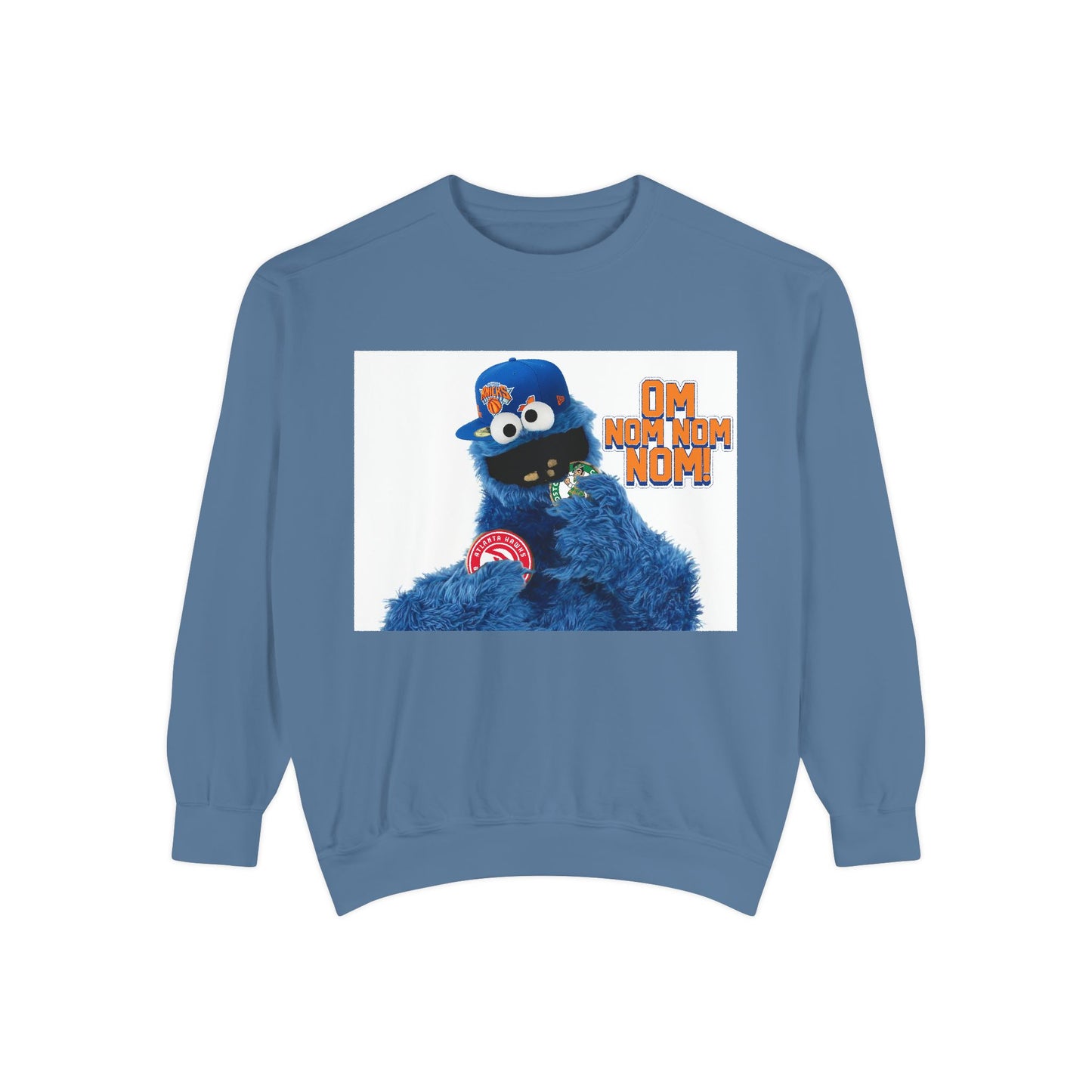My City is Everything! NYC Cookie Monster Knicks Graphic Crewneck Sweatshirt