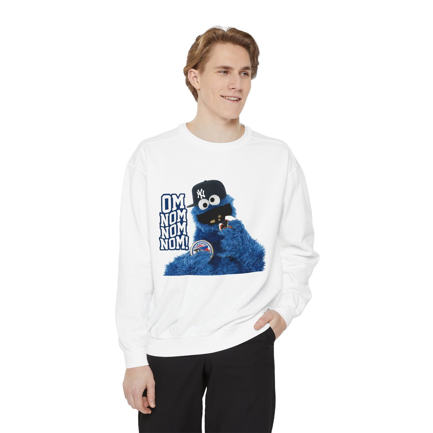 My City is Everything! NYC Cookie Monster Yankee Graphic Crewneck Sweatshirt