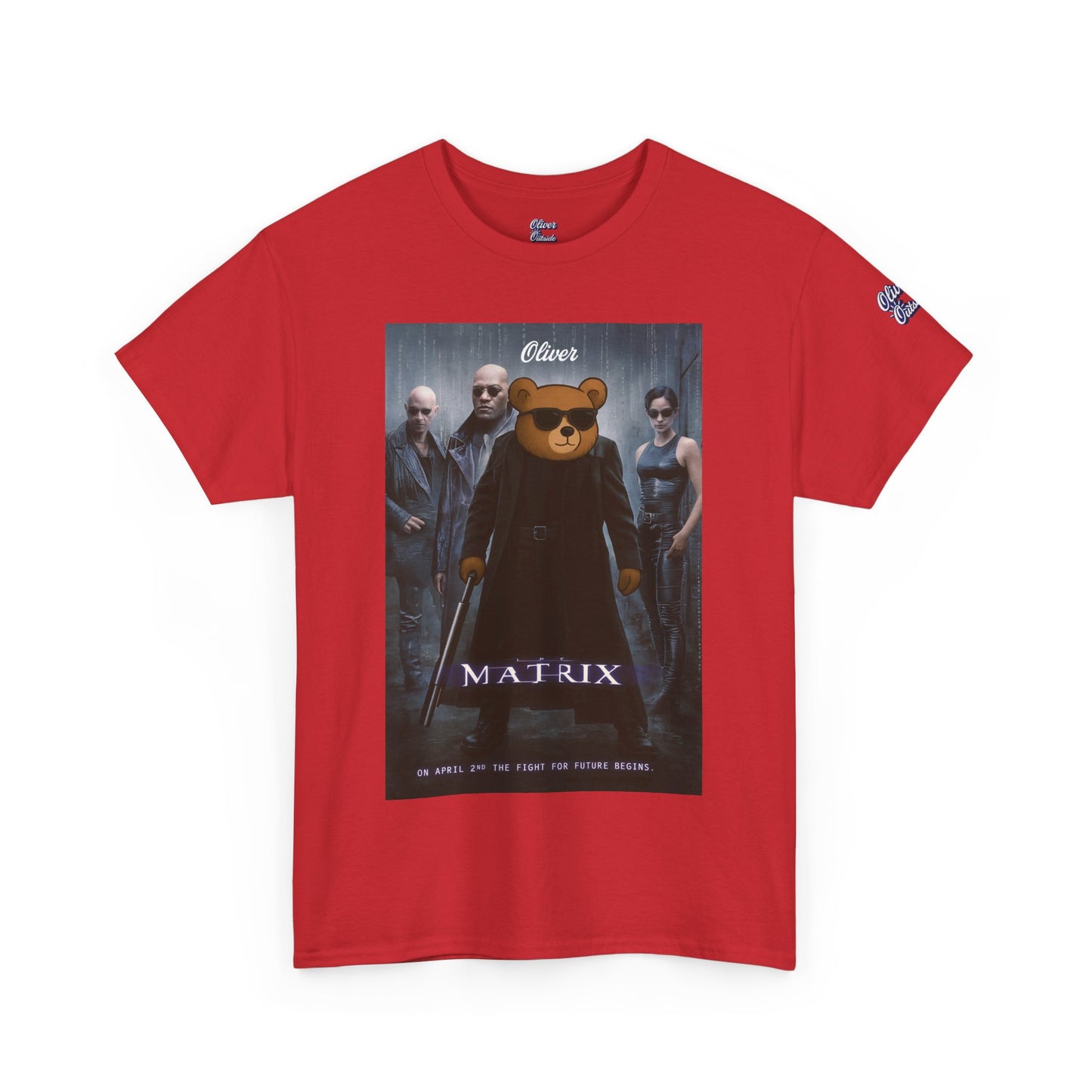 Oliver “The Matrix” Tee – Red Pill Bear Graphic Shirt