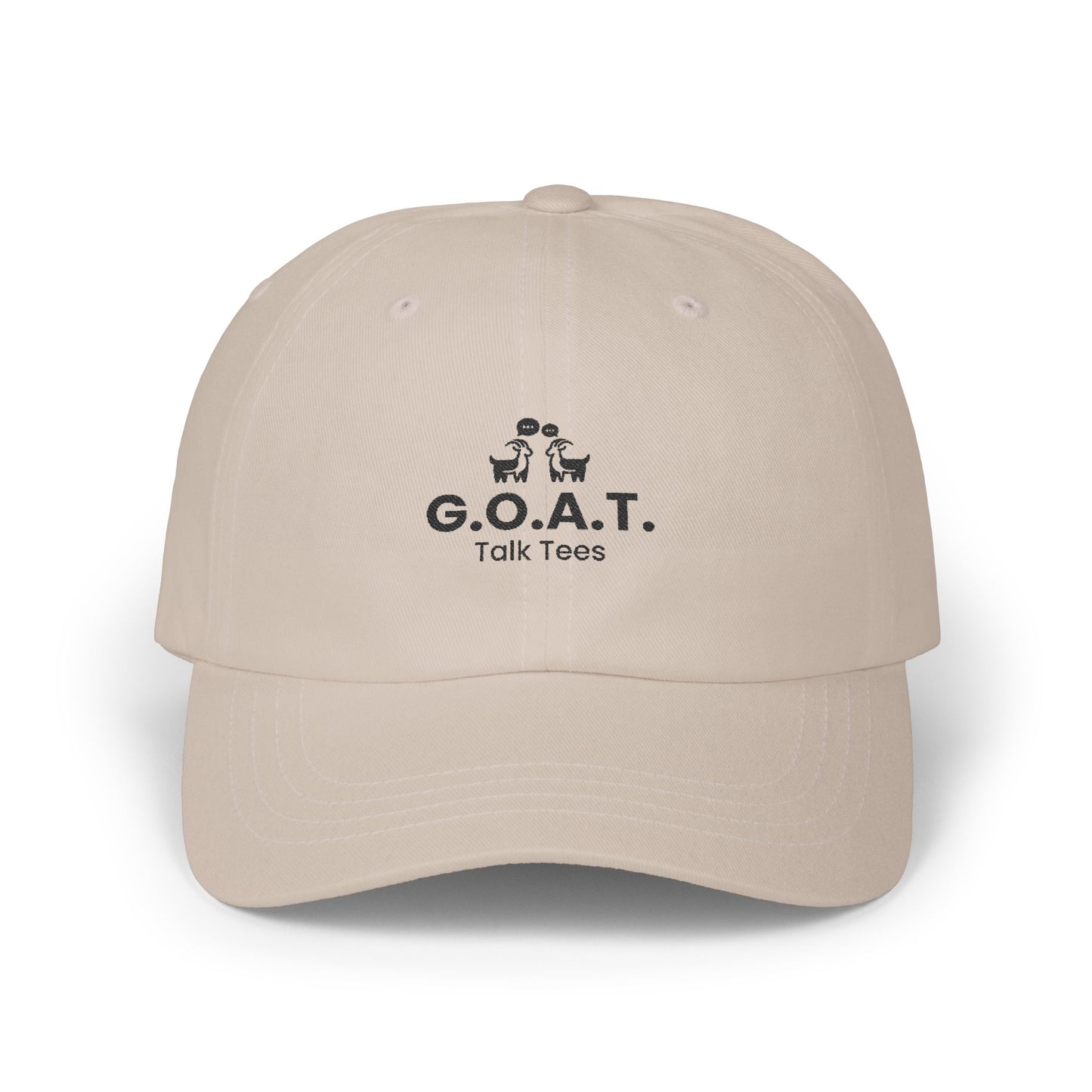 G.O.A.T. Talk Tees Logo Hat – Bold Sports Debate Logo Design