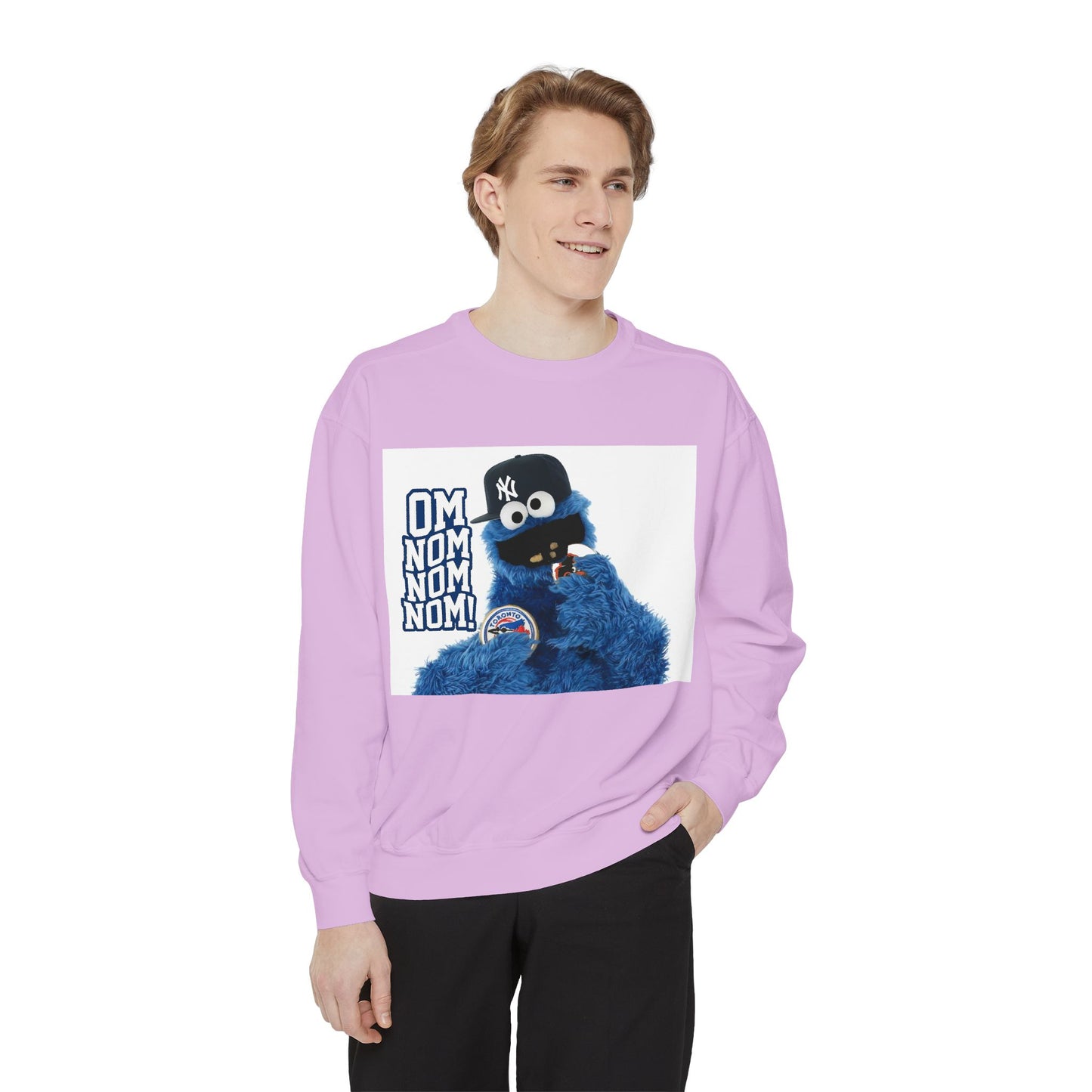 My City is Everything! NYC Cookie Monster Yankee Graphic Crewneck Sweatshirt