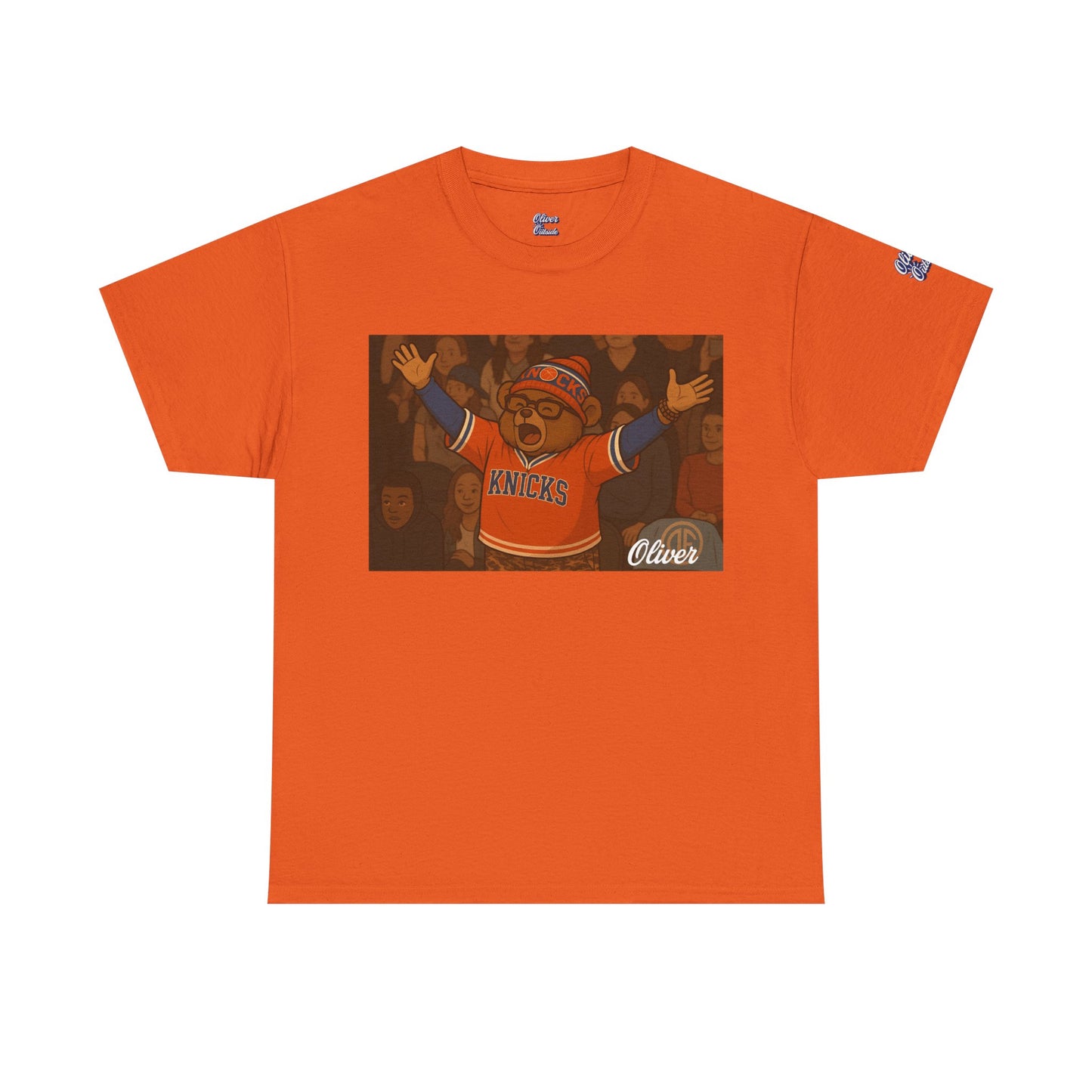 Oliver Outside Knicks Fan Tee – Courtside Energy Bear Style