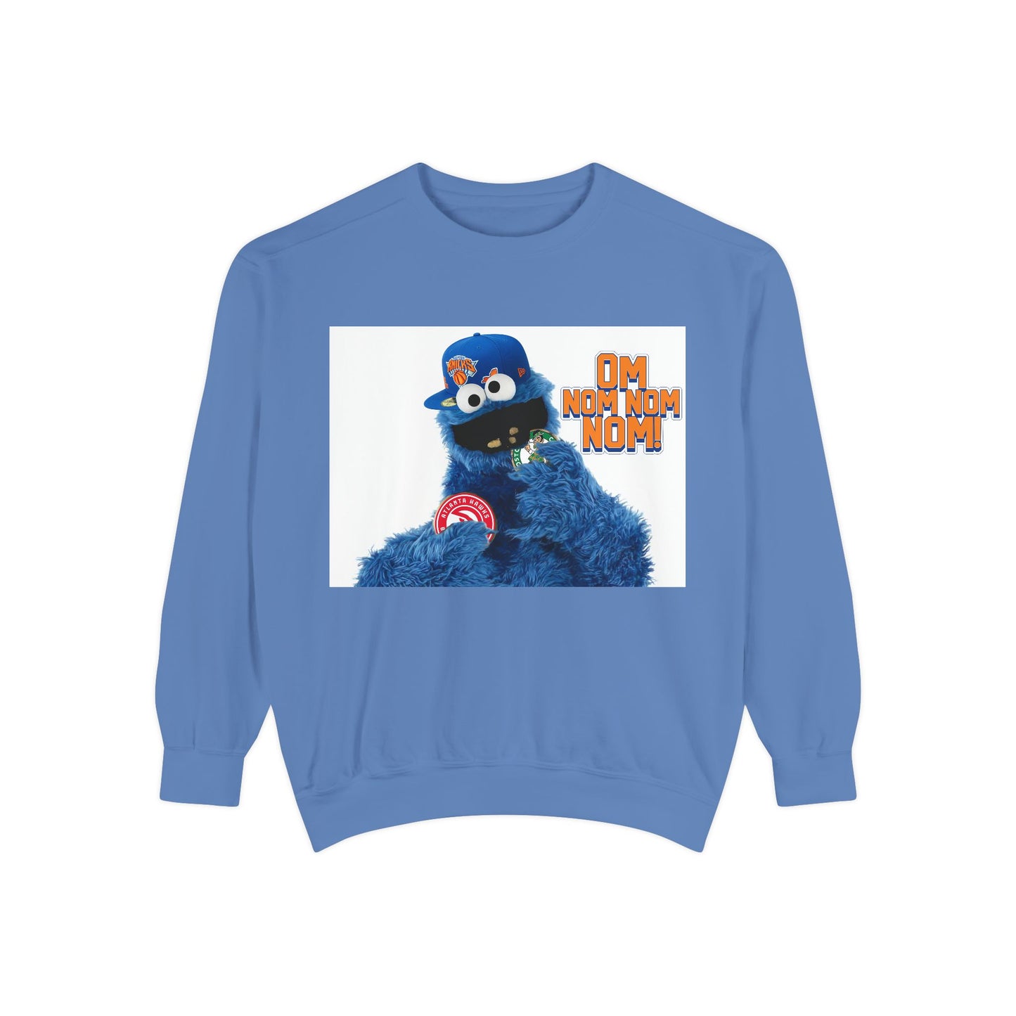 My City is Everything! NYC Cookie Monster Knicks Graphic Crewneck Sweatshirt