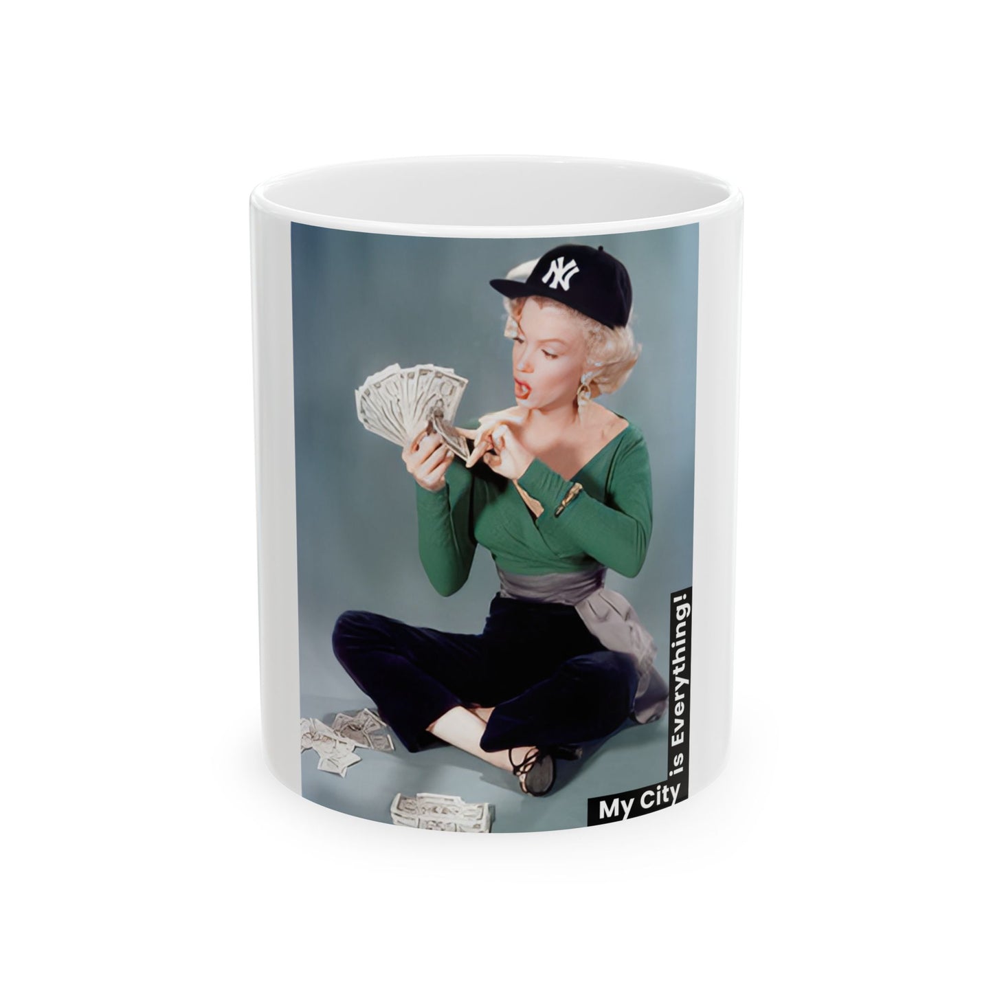 Marilyn Monroe in a Yankee Hat Coffee Mug – Iconic Style Meets Classic New York Pride