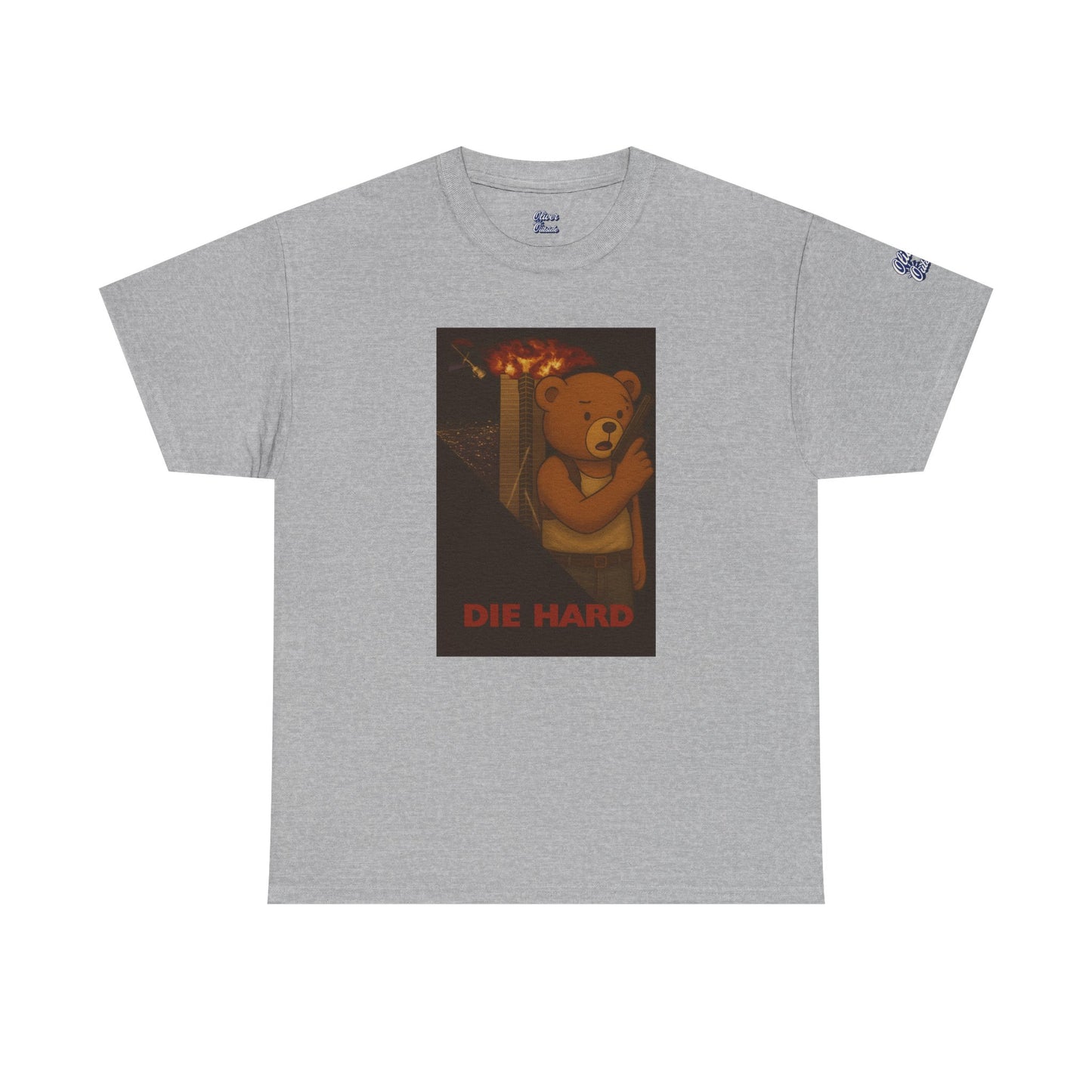 Oliver “Die Hard” Graphic Tee – Action Hero Bear Shirt