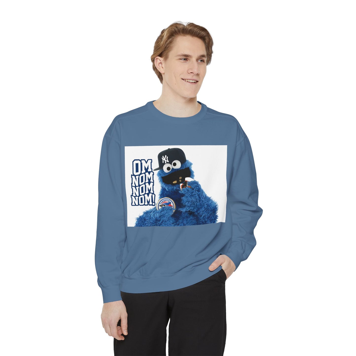 My City is Everything! NYC Cookie Monster Yankee Graphic Crewneck Sweatshirt