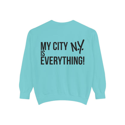 My City is Everything! NYC Cookie Monster Knicks Graphic Crewneck Sweatshirt
