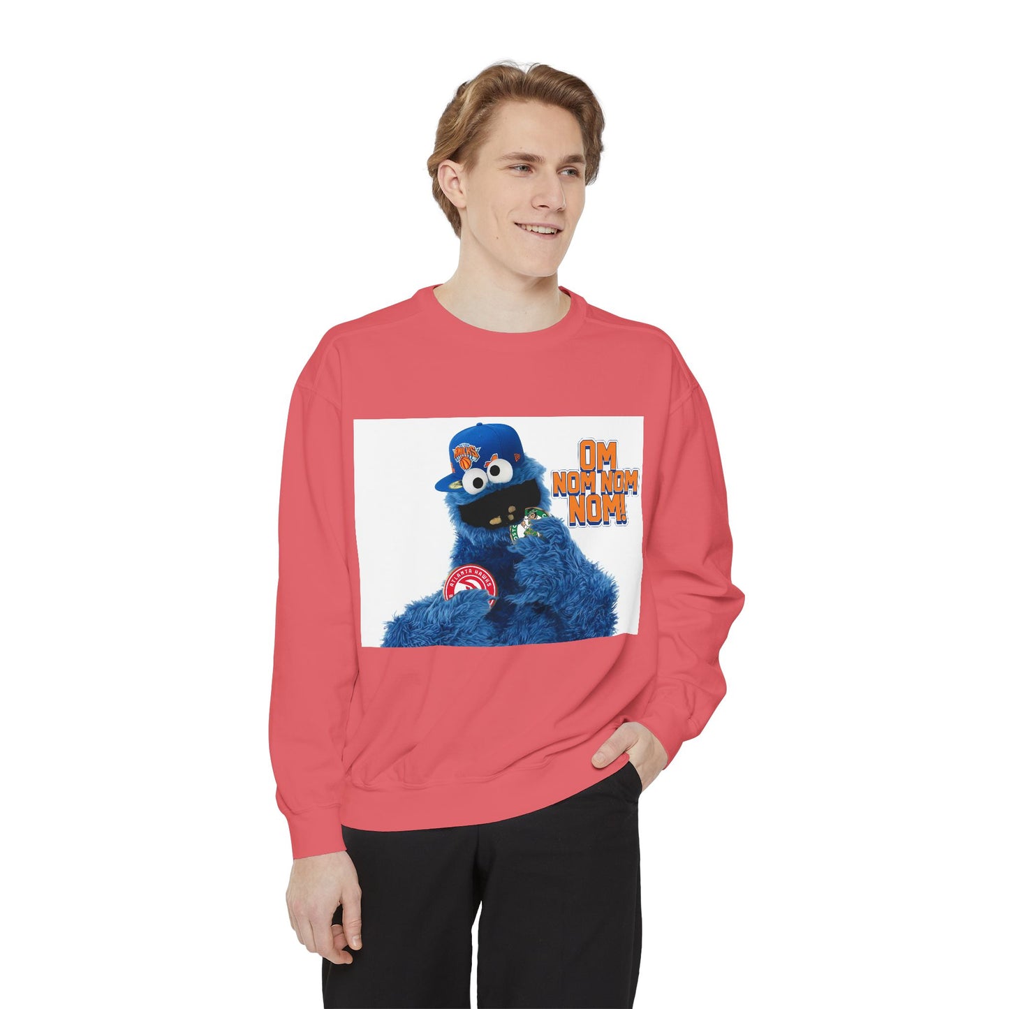 My City is Everything! NYC Cookie Monster Knicks Graphic Crewneck Sweatshirt