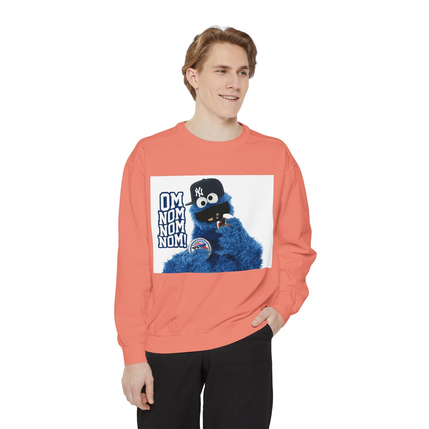 My City is Everything! NYC Cookie Monster Yankee Graphic Crewneck Sweatshirt