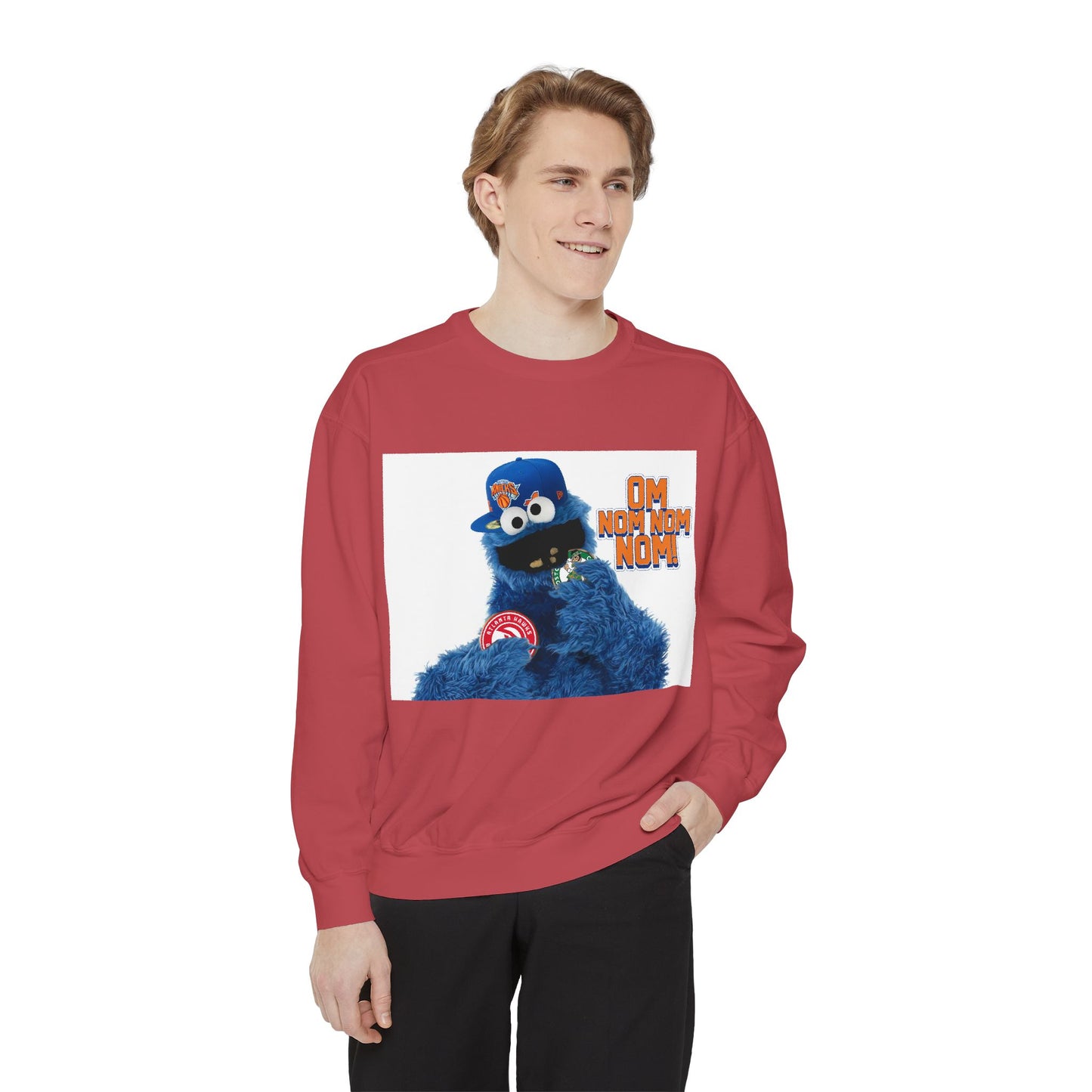 My City is Everything! NYC Cookie Monster Knicks Graphic Crewneck Sweatshirt