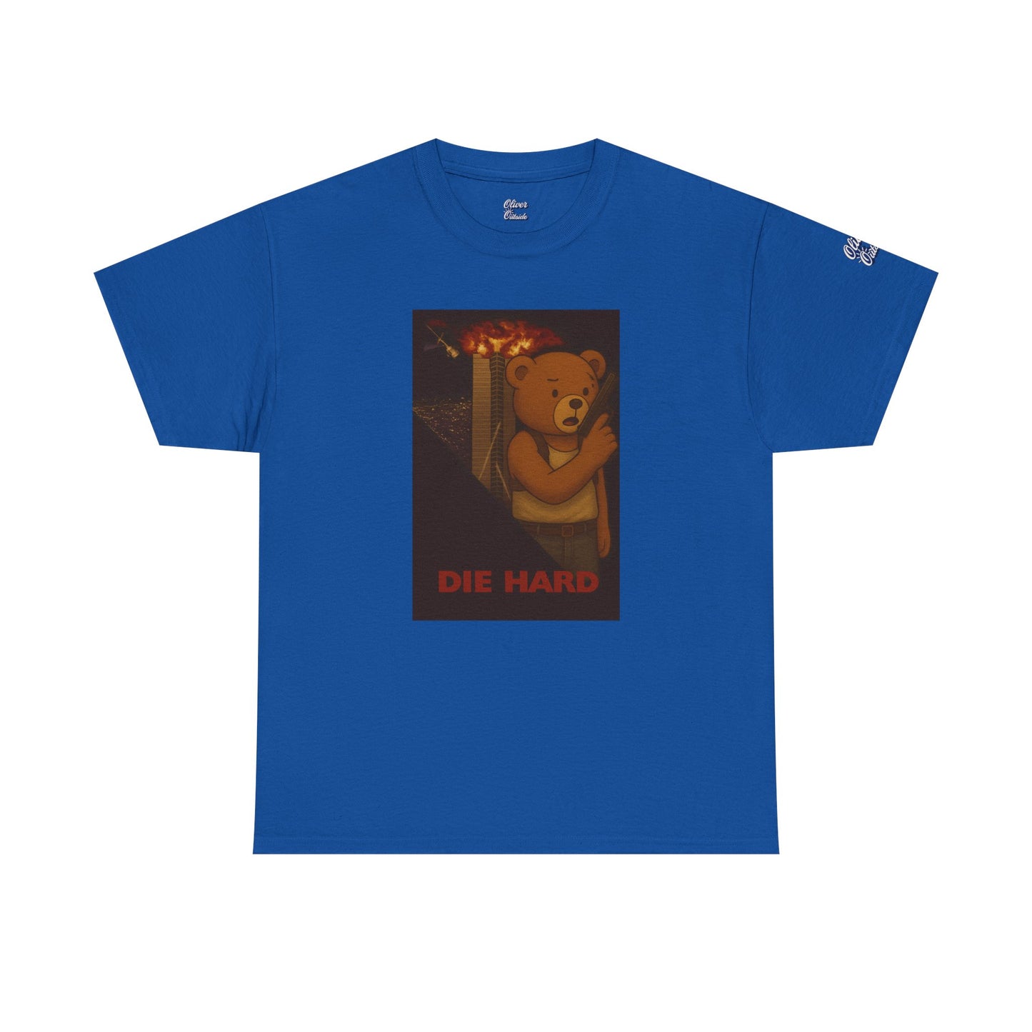 Oliver “Die Hard” Graphic Tee – Action Hero Bear Shirt
