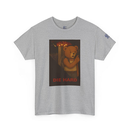 Oliver “Die Hard” Graphic Tee – Action Hero Bear Shirt