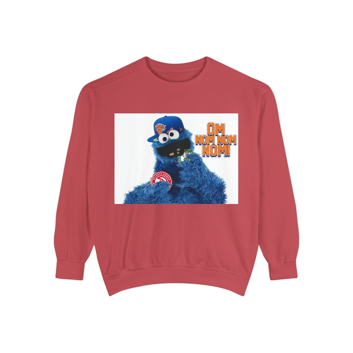 My City is Everything! NYC Cookie Monster Knicks Graphic Crewneck Sweatshirt