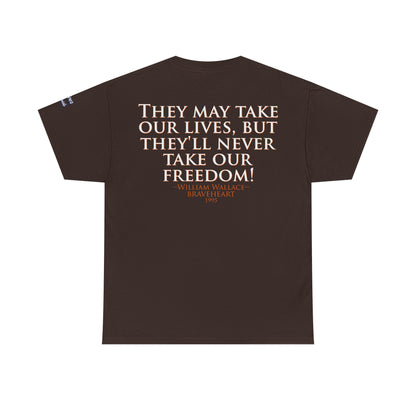 Oliver Outside Braveheart Parody Tee – Freedom Roar Bear