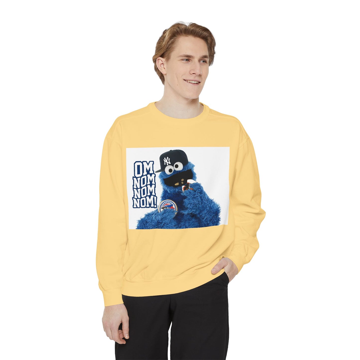 My City is Everything! NYC Cookie Monster Yankee Graphic Crewneck Sweatshirt