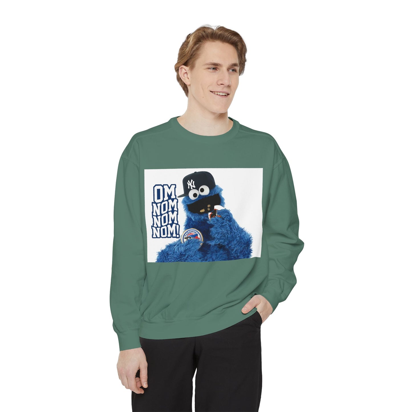 My City is Everything! NYC Cookie Monster Yankee Graphic Crewneck Sweatshirt