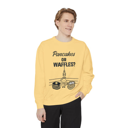 🥞/🧇Pancakes or Waffles? G.O.A.T. Talk Tees Debate Sweatshirt – Breakfast Battle Crewneck