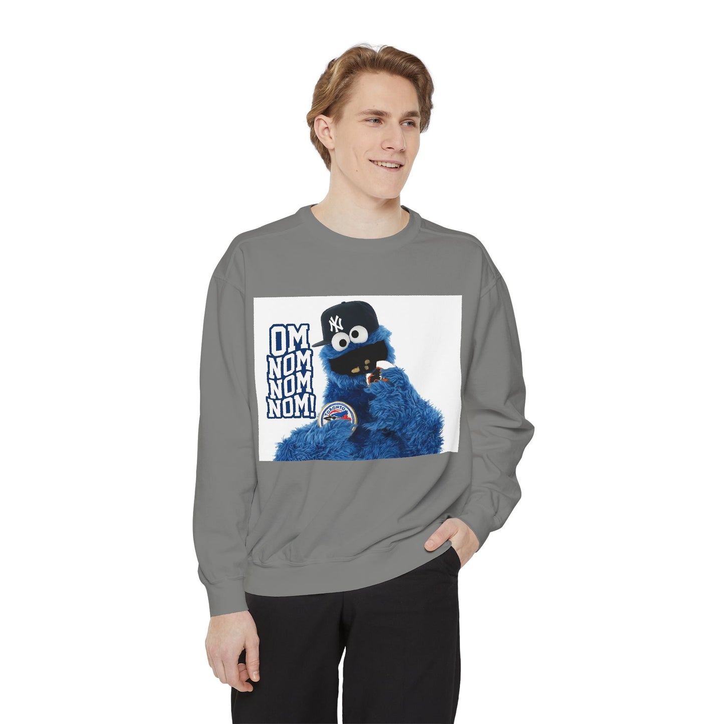 My City is Everything! NYC Cookie Monster Yankee Graphic Crewneck Sweatshirt