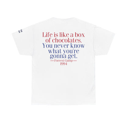 Oliver Outside Forrest Gump Parody Tee – Bench Time Classic